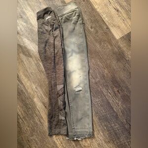 2 Piece  Justice Gray Skinny Jeans and Leggings for Girls